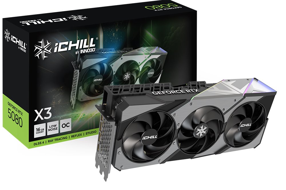 GPU INNO3D NVIDIA GEFORCE RTX 5080 ICHILL X3 16GB GDDR7