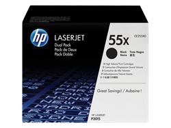 HP Toner č.55X LaserJet čierny 2-pack