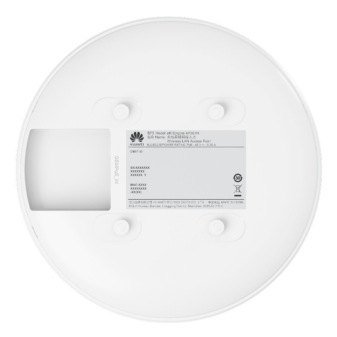 Huawei eKit AP361H Dual Band AP Wi-Fi 6 AX1800, 2x2 + 2x2 MIMO, 1xGE, smart anténa, PoE 802.3at/af