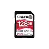 Kingston paměťová karta 128GB Canvas React Plus SDXC UHS-II 280R/100W U3 V60 for Full HD/4K
