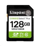 Kingston paměťová karta 128GB Canvas Select Plus Gen 3 SDXC 150R U1 UHS-I C10 V10