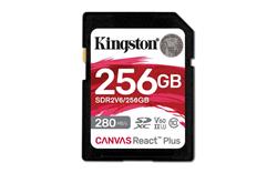 Kingston paměťová karta 256GB Canvas React Plus SDXC UHS-II 280R/150W U3 V60 for Full HD/4K