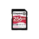 Kingston paměťová karta 256GB Canvas React Plus SDXC UHS-II 280R/150W U3 V60 for Full HD/4K