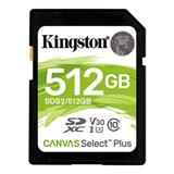Kingston paměťová karta 512GB Canvas Select Plus SD UHS-I (čtení/zápis: 100/85MB/s)