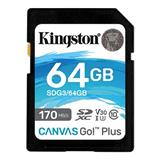 Kingston paměťová karta 64GB SDXC Canvas Go Plus 170R C10 UHS-I U3 V30