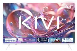 KIVI - 43', UHD, Android TV 11, Bílá, 3840x2160, 60 Hz, rep. 2x12W, 50 kWh/1000h , BT5.1, HDMI 4x, USB 2x