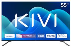 KIVI - 55', UHD, Google Android TV, Black, 3840x2160, 60 Hz, , 2x10W, 70 kWh/1000h , BT5, HDMI 3x, USB2x