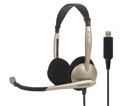 KOSS sluchátka CS100 USB, 30Hz - 16kHz, 91dB/mW, 3.5mm jack, 2.5m, mikrofon - zlatá