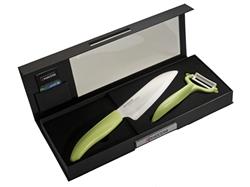 Kyocera Dárkový set, Sada na krájení a loupání N – zelená – dárkové balení, Barevná dárková sada – zelená (FK-140WH-GR +