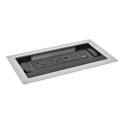 Legrand - Incara™ Flip-up - Zapuštěný zásuv. blok uzavíratelý 2x2P+T/USBA+C (15W) RJ45 Cat6 FTP HDMI, kabel 2m