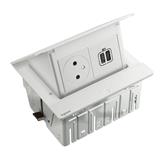 Legrand - Incara™ Pop-up - Osazená krabice do nábytku 2P+T/USB A+C (15W), bílá, kabel 2m
