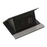Legrand - Incara™ Pop-up - Osazená krabice do nábytku 2P+T/USB-C (30W PD), broušený hliník, kabel 2m