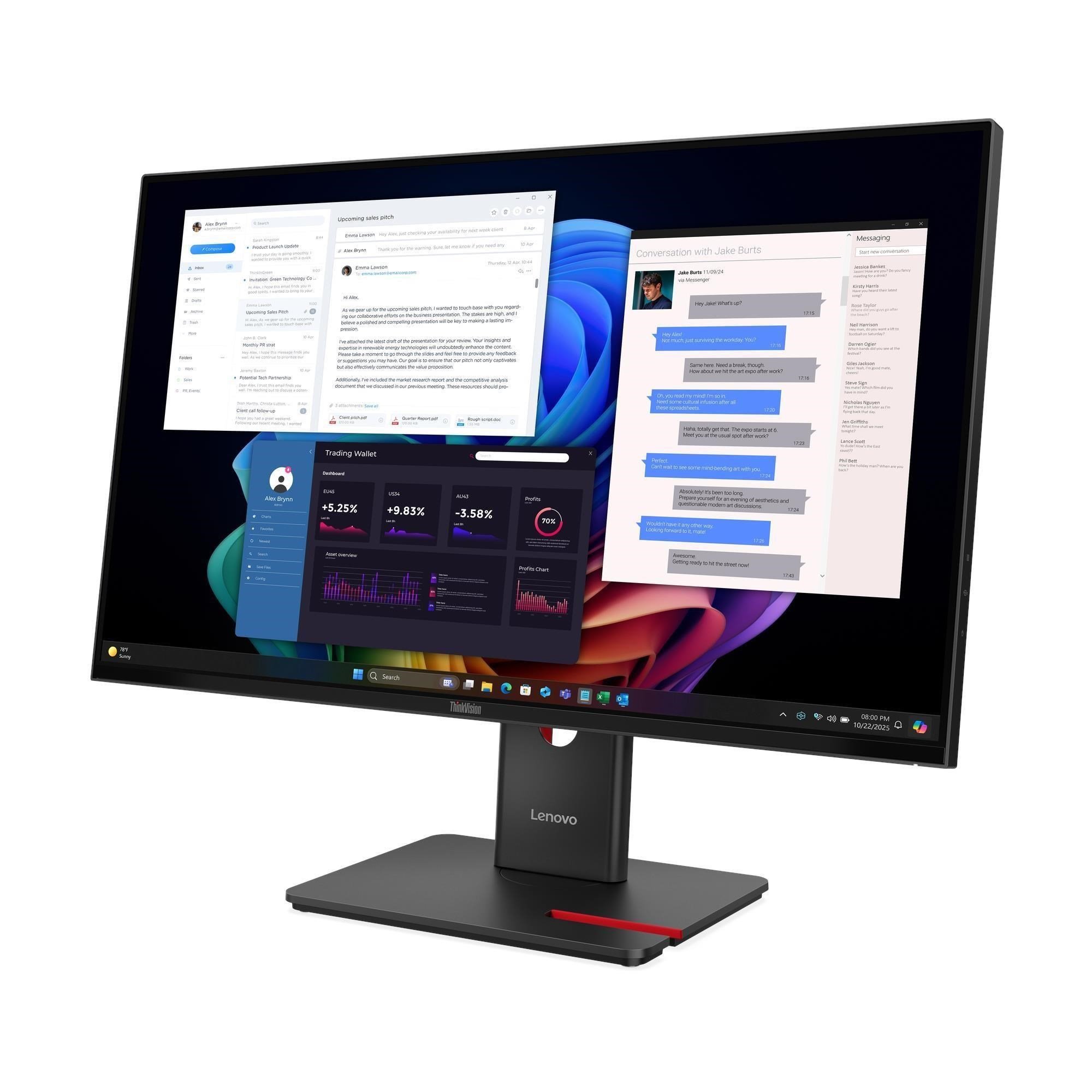 Lenovo LCD T27UD-40+MC60, 27.0", IPS, 16:9, 3840 x 2160, 60Hz, 350cd/m2, 1500:1 4ms, webkamera, 3R
