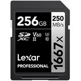 Lexar paměťová karta 256GB Professional 1667x SDXC™ UHS-II,(čtení/zápis:250/120MB/s) C10 V60 U3