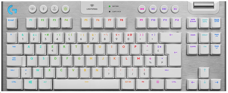 Logitech G915 TKL Tenkeyless LIGHTSPEED Wireless RGB Mechanical Gaming Keyboard - GL Tactile - WHITE - US INT'L