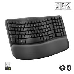 Logitech Wave Keys for business wireless ergonomic keyboard GRAPHITE - US INT'L - 2.4GHZ/BT