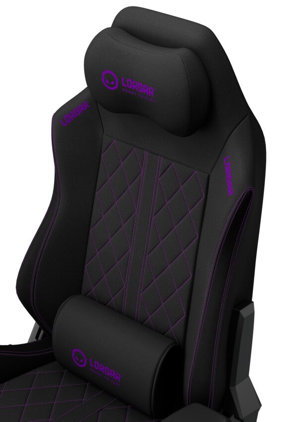 LORGAR CHA41, Ergonomic Gaming Chair Advanced, premium anti-stain fabric, Black/pur