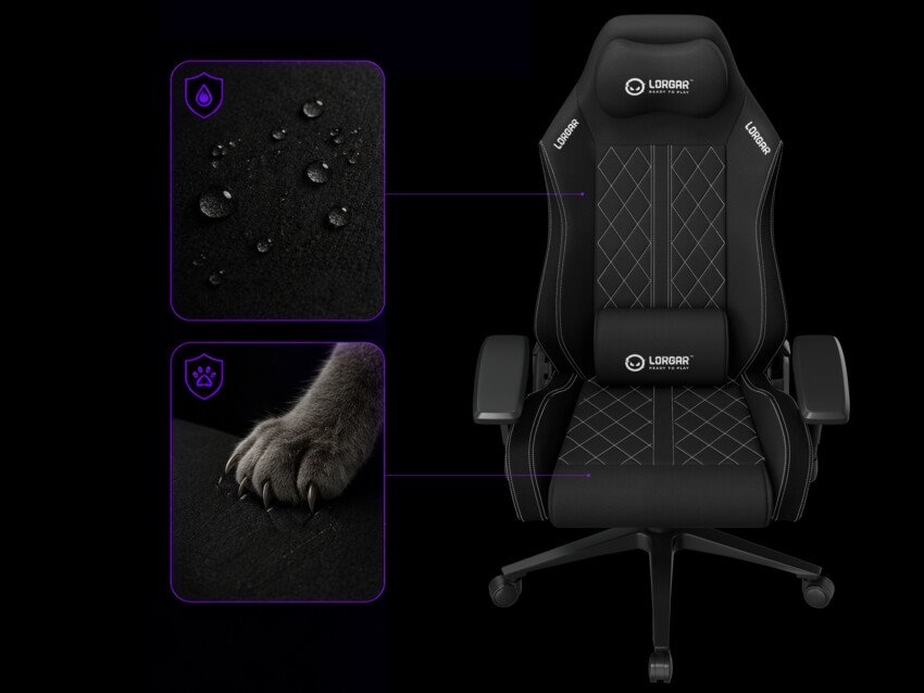 LORGAR CHA41, Ergonomic Gaming Chair Advanced, premium anti-stain fabric, Blue
