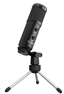LORGAR mikrofon Soner 313 pro Streaming, kondenzátorový, Volume&Echo Knob, černý