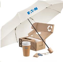 MARKETING Eaton - bílý set - deštník + sklenička s logem Eaton
