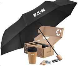 MARKETING Eaton - černý set - deštník + sklenička s logem Eaton