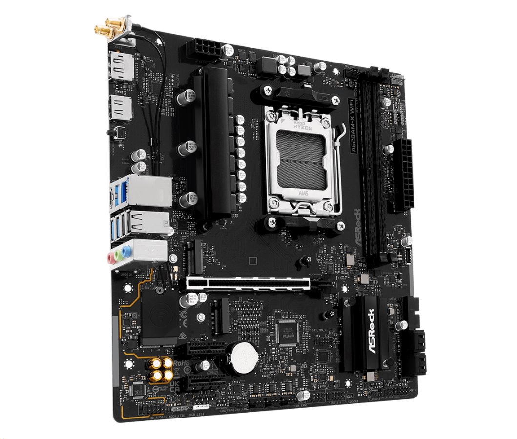 MB Asrock A620AM-X WIFI /AM5/2xDDR5/M.2/W6+BT5.0/HDMI/DP/mATX