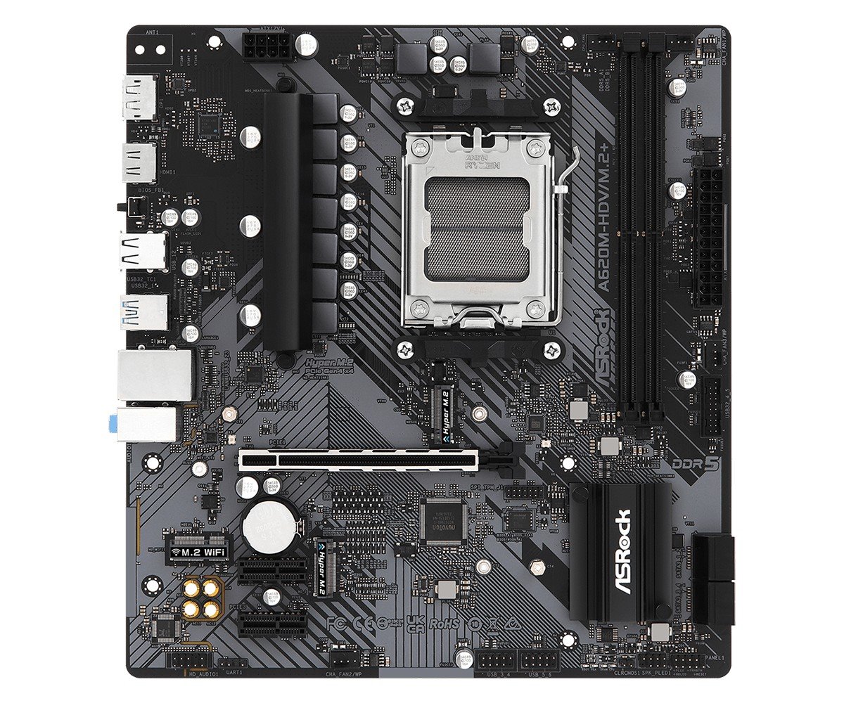 MB Asrock A620M-HDV/M.2+ /AM5/2xDDR5/M.2/HDMI/DP/mATX, neorginální krabice