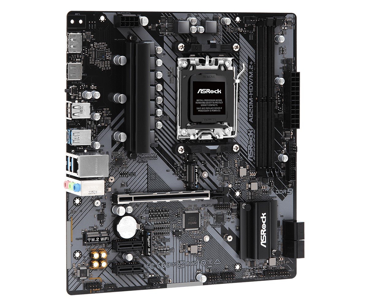 MB Asrock A620M-HDV/M.2+ /AM5/2xDDR5/M.2/HDMI/DP/mATX, neorginální krabice
