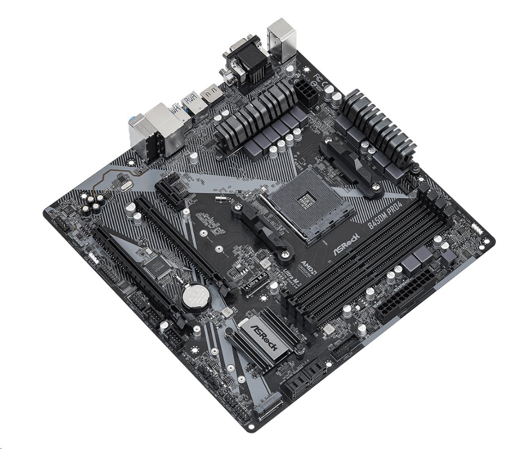 MB Asrock B450M PRO4 R2.0 /AM4/4xDDR4/M.2/HDMI/DVI-D/D-Sub/mATX