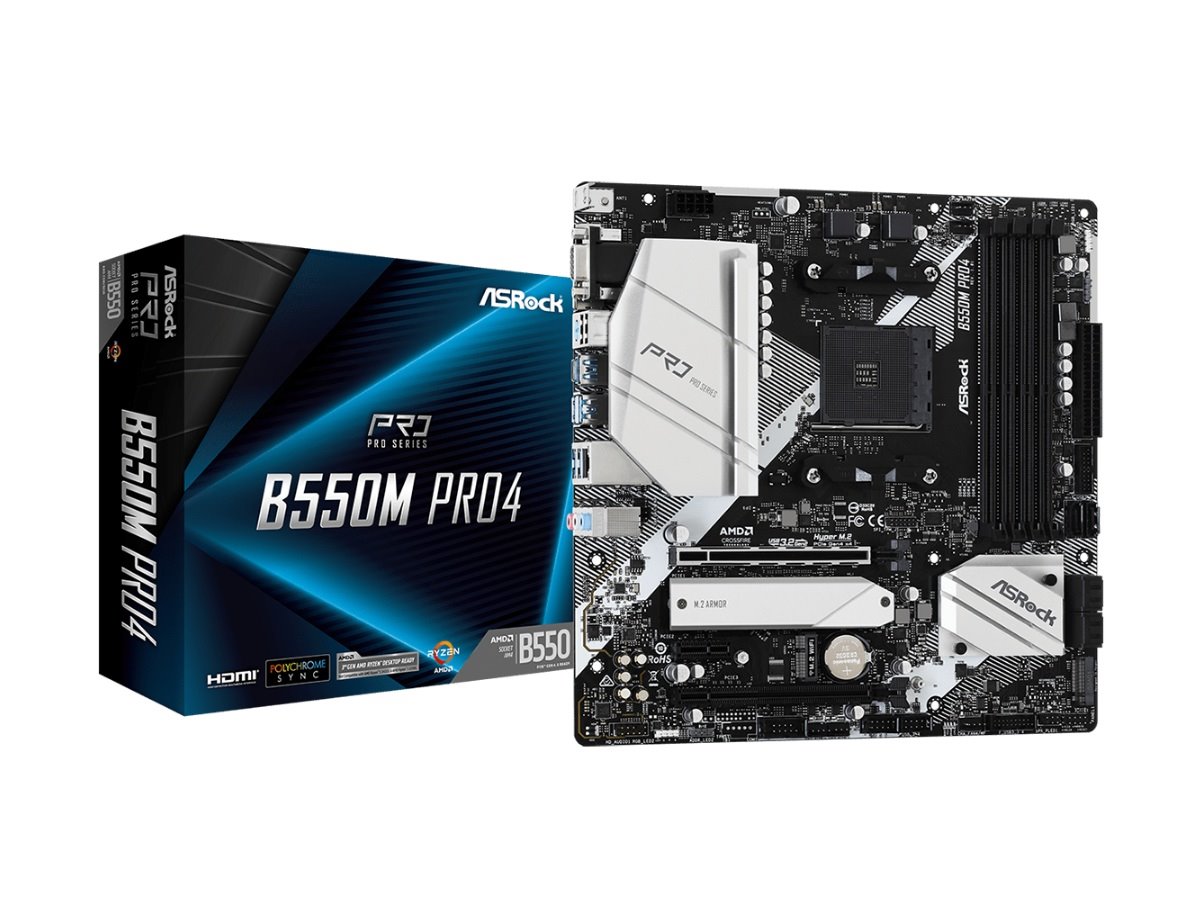 MB Asrock B550M PRO4 /AM4/4xDDR4/M.2/HDMI/DP/D-sub/mATX
