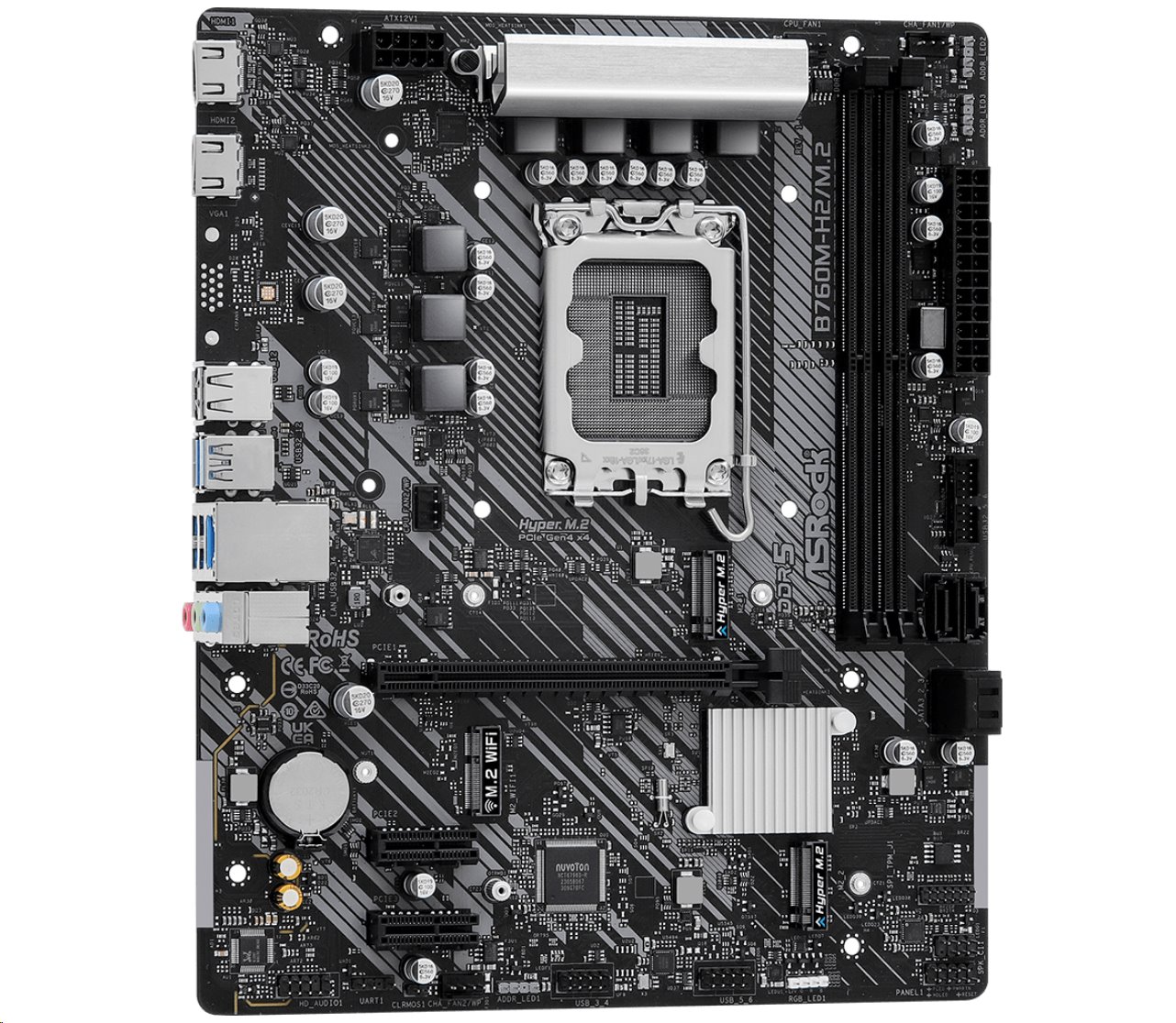 MB Asrock B760M-H2/M.2 /LGA1700/2xDDR5/M.2/HDMI/mATX
