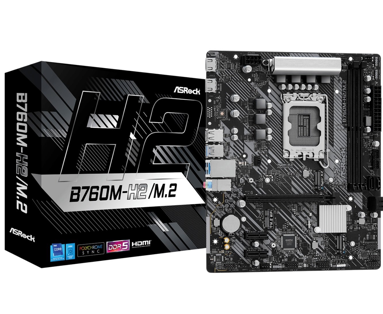 MB Asrock B760M-H2/M.2 /LGA1700/2xDDR5/M.2/HDMI/mATX