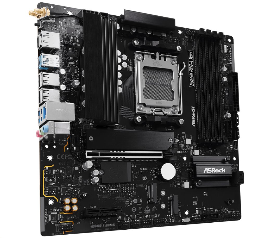MB Asrock B850M PRO-A WIFI /AM5/4xDDR5/M.2/W6E+BT5.2/HDMI/DP/mATX