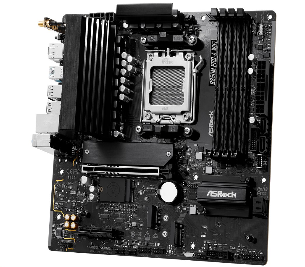 MB Asrock B850M PRO-A WIFI /AM5/4xDDR5/M.2/W6E+BT5.2/HDMI/DP/mATX