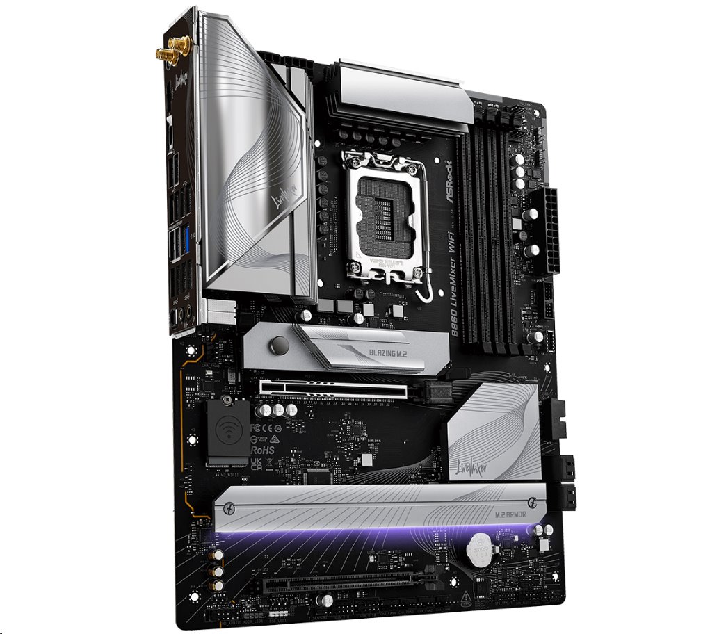 MB Asrock B860 LIVEMIXER WIFI /LGA1851/4xDDR5/M.2/W6E+BT5.3/HDMI/TB4/ATX