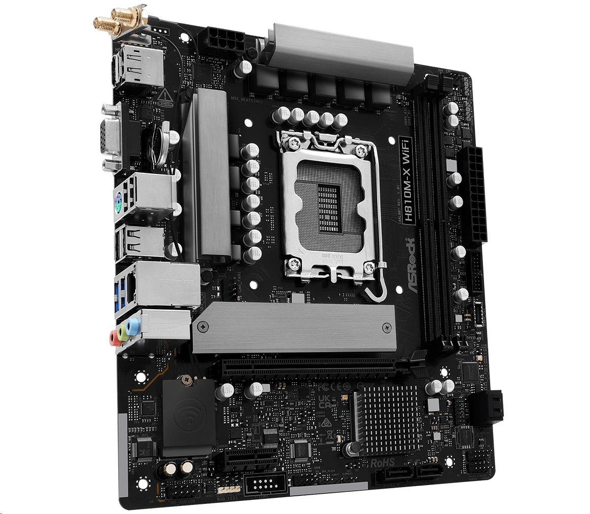 MB Asrock H810M-X WIFI /LGA1851/2xDDR5/M.2/HDMI/DP/D-sub/mATX