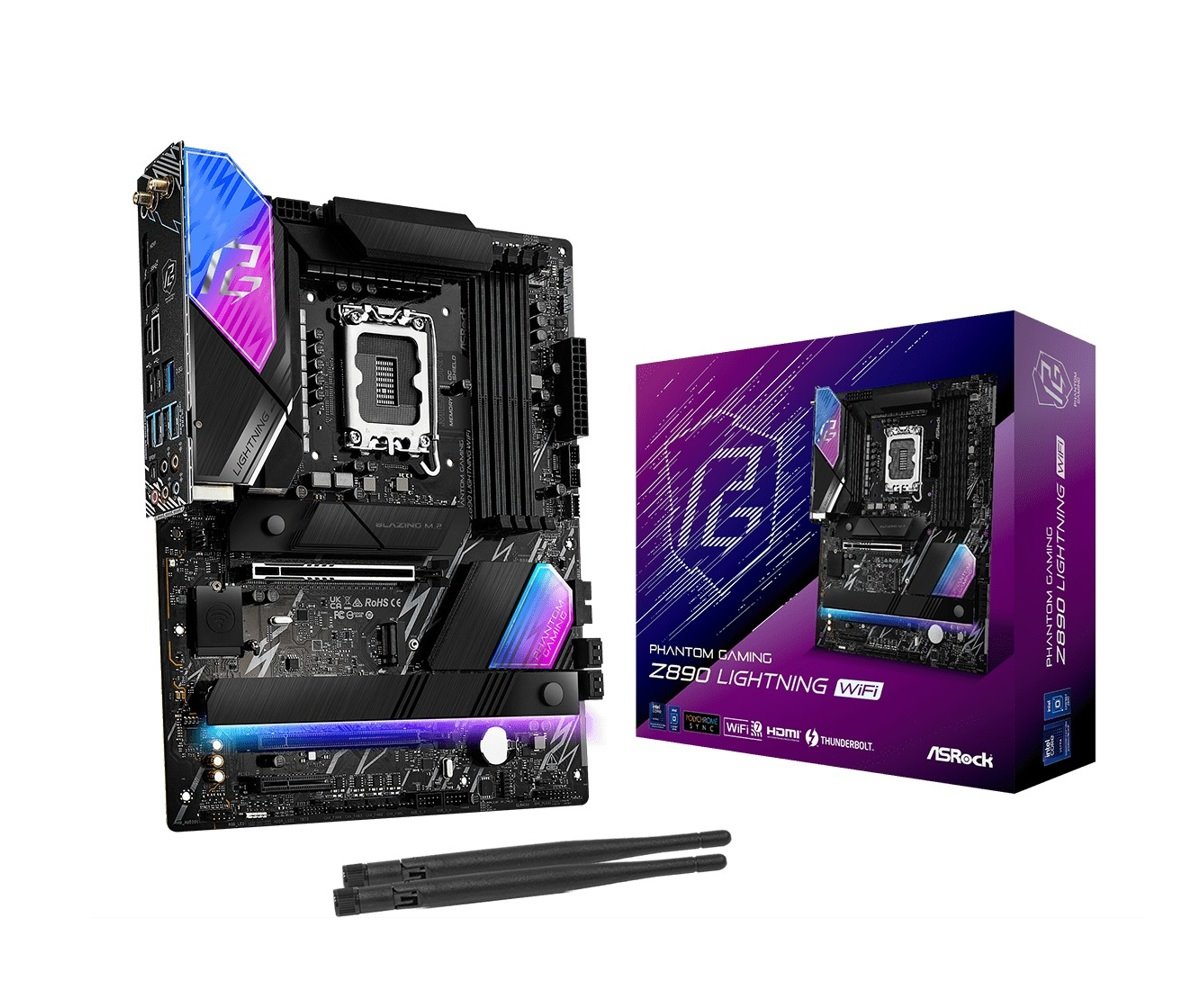 MB Asrock Phantom Gaming Z890 LIGHTNING WIFI /LGA1851/4xDDR5/M.2/W7+BT5.4/HDMI/TB4/ATX