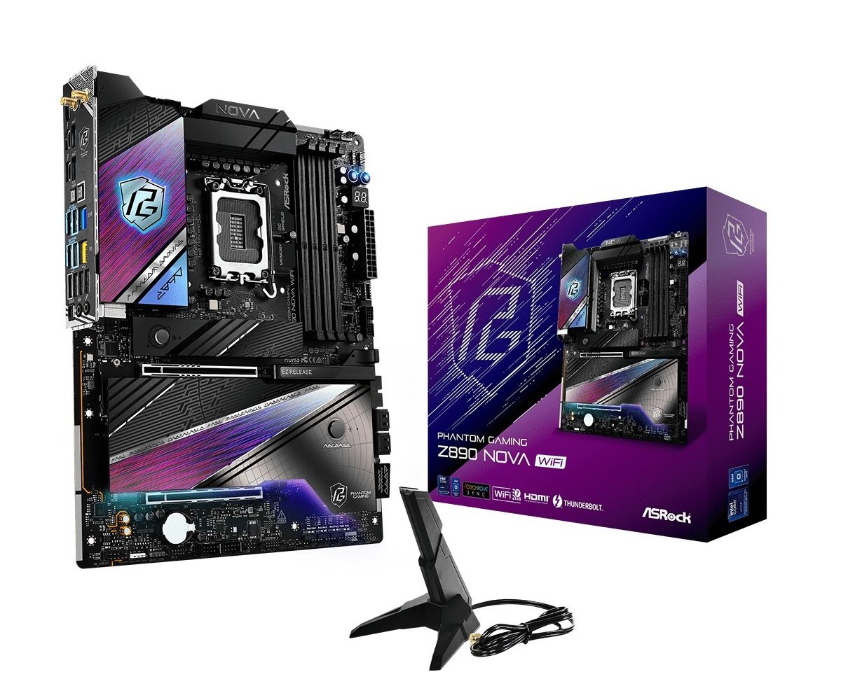 MB Asrock Phantom Gaming Z890 NOVA WIFI /LGA1851/4xDDR5/M.2/W7+BT5.4/HDMI/TB4/ATX