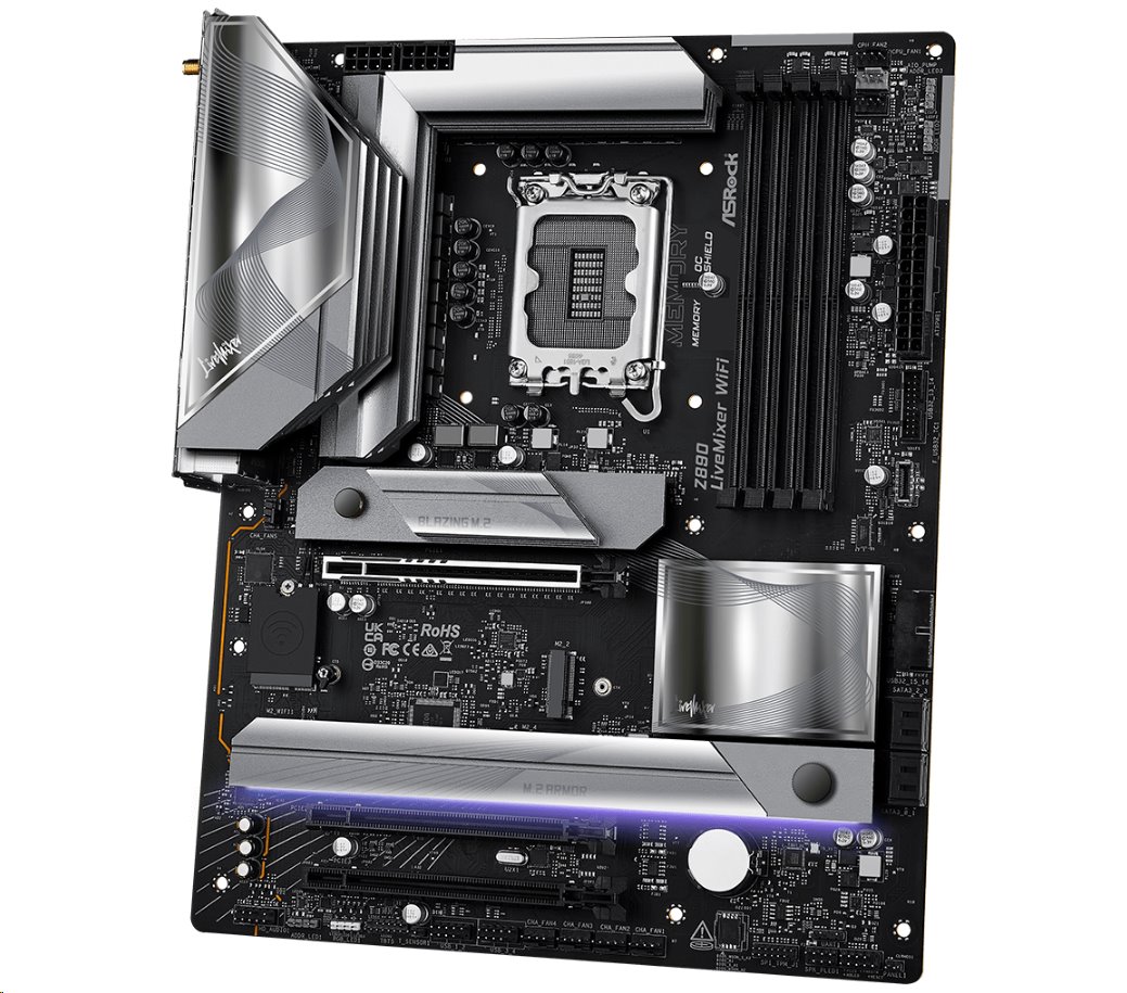 MB Asrock Z890 LIVEMIXER WIFI /LGA1851/4xDDR5/M.2/W7+BT5.4/HDMI/TB4/ATX