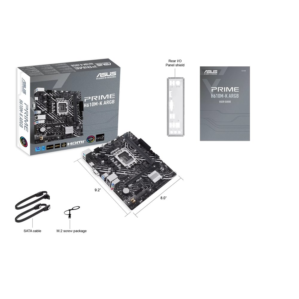 MB ASUS Prime H610M-K ARGB /LGA1700/2xDDR5/M.2/HDMI/D-sub/mATX