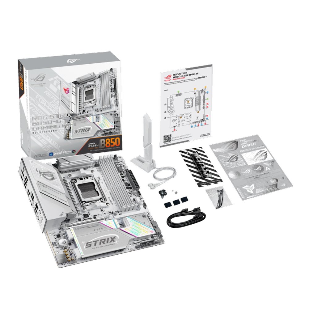 MB ASUS ROG Strix B850-G Gaming WIFI /AM5/4xDDR5/M.2/W7+BT5.4/HDMI/DP/mATX/White