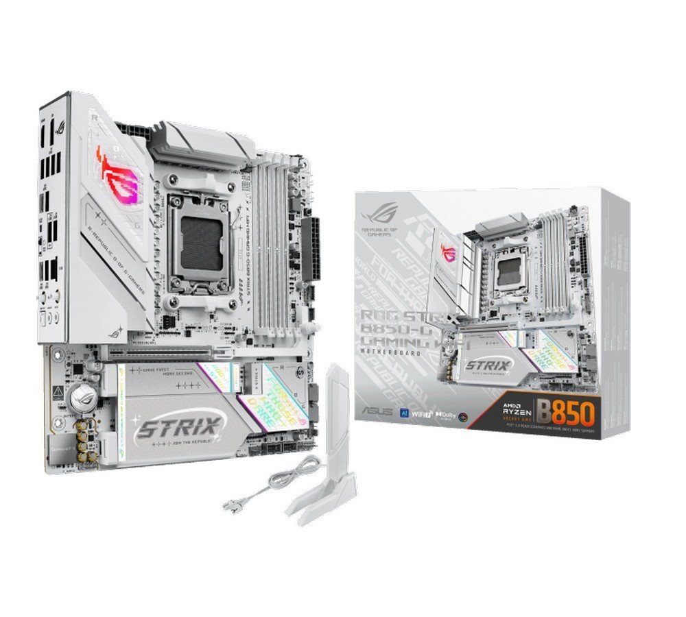 MB ASUS ROG Strix B850-G Gaming WIFI /AM5/4xDDR5/M.2/W7+BT5.4/HDMI/DP/mATX/White