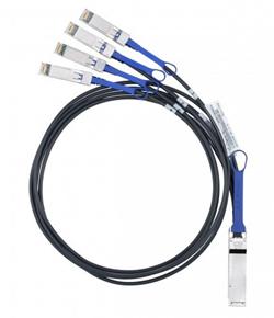 nVidia Mellanox passive copper hybrid cable, ETH 40GbE to 4x10GbE, QSFP to 4xSFP+, 1m