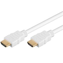 PremiumCord HDMI High Speed + Ethernet kabel, white zlacené konektory, 0,5m