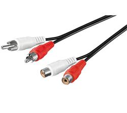 PremiumCord Kabel 2x Cinch-2x Cinch, M/F 5m