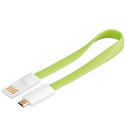 PremiumCord Kabel micro USB 2.0, A-B 0,2m magnetický, barva zelená