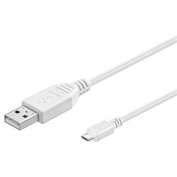 PremiumCord Kabel micro USB 2.0, A-B 3m, bílá