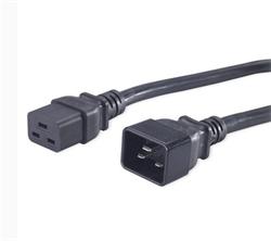 PremiumCord Kabel síťový prodlužovací 230V 16A 1,5m, konektory IEC 320 C19 - IEC 320 C20