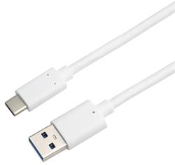 PremiumCord kabel USB-C - USB 3.0 A (USB 3.2 generation 2, 3A, 10Gbit/s) 2m bílá