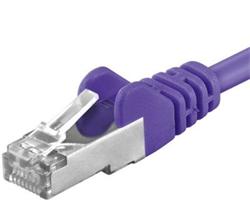 PremiumCord Patch kabel Cat6a S-FTP, AWG 26/7, délka 0.25m, fialová